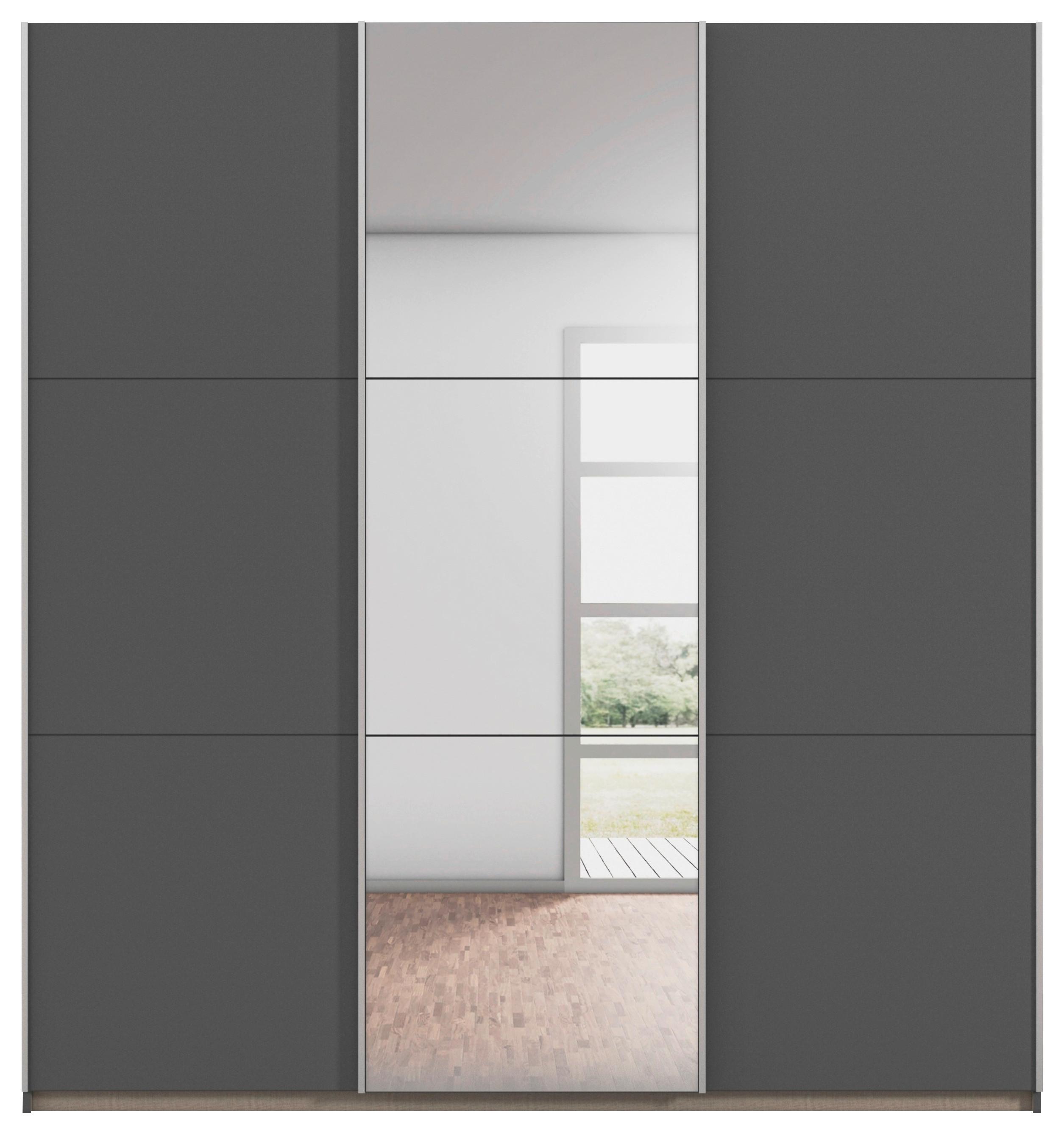 SCHWEBETÜRENSCHRANK Berny, Grau B: 196 cm - Grau, Trend, Holzwerkstoff (196/210/59cm)