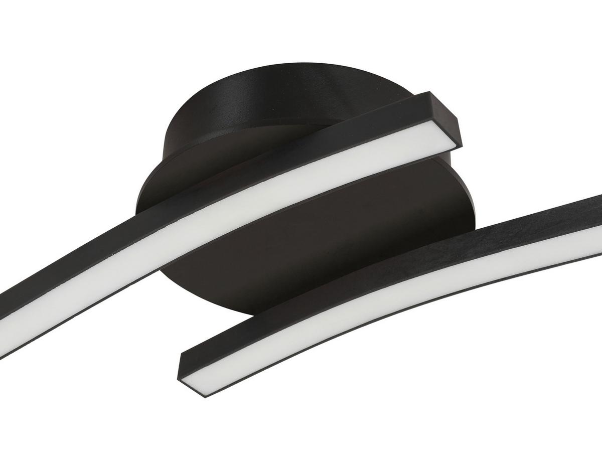 Led-deckenleuchte Iryna L: 55 Cm - Schwarz, Design, Kunststoff/Metall (55/12/6,5cm) - Luca Bessoni