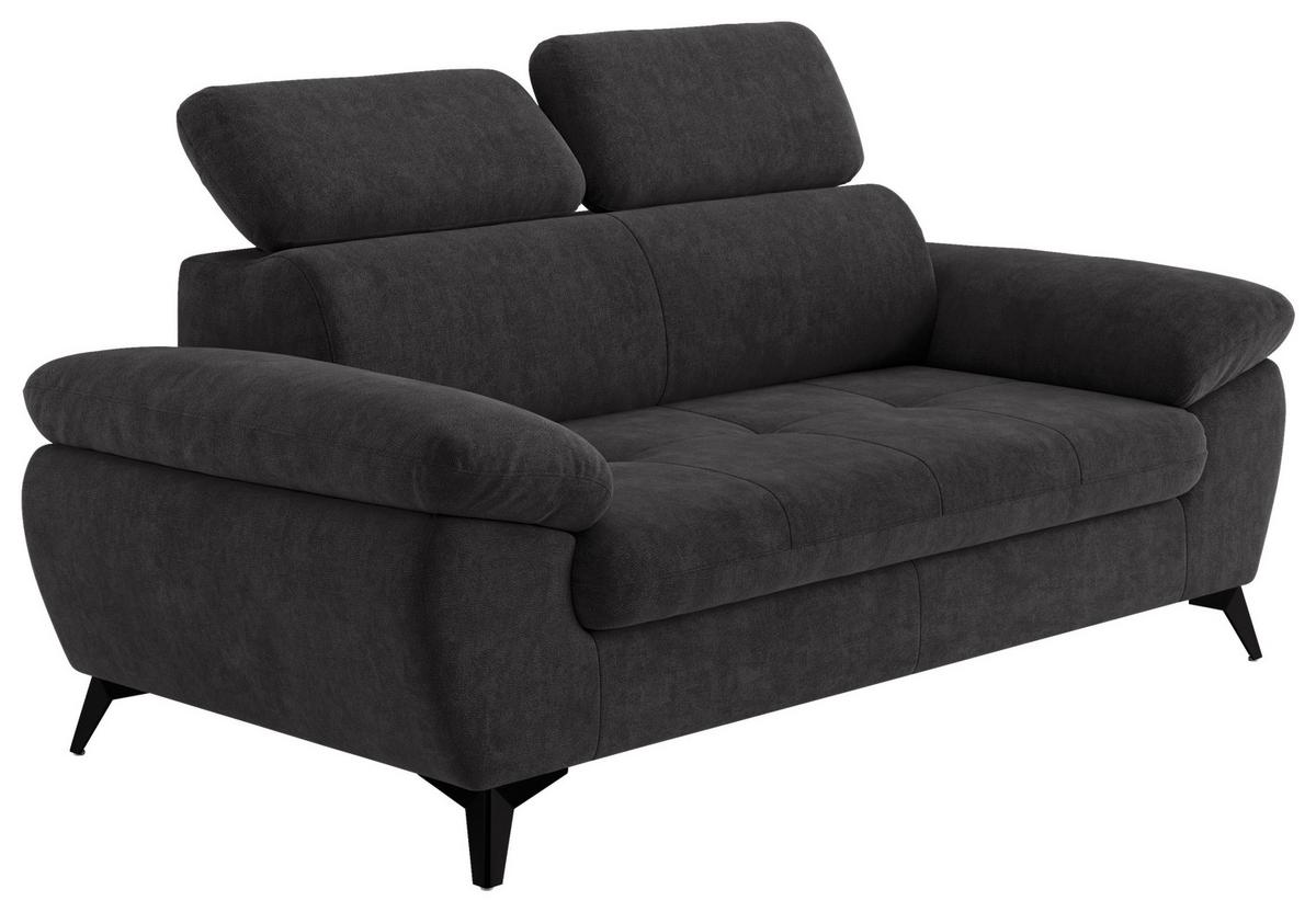 2-Sitzer-Sofa Hudson Schlammfarben B: 194 cm - Dunkelgrau/Schwarz, Textil (194/84/100cm) - MID.YOU