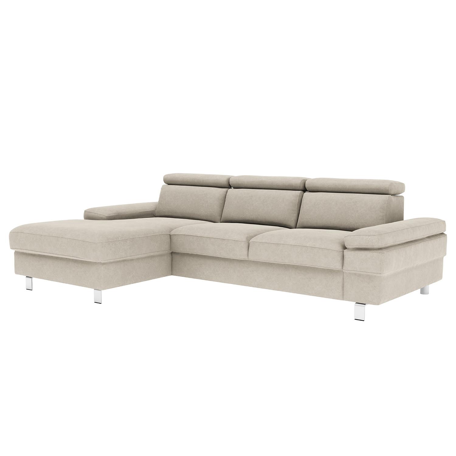 Ecksofa Elvis Silberfarben S: 182x259 Cm - Silberfarben, KONVENTIONELL, Textil (182/259cm) - Trendmanufaktur