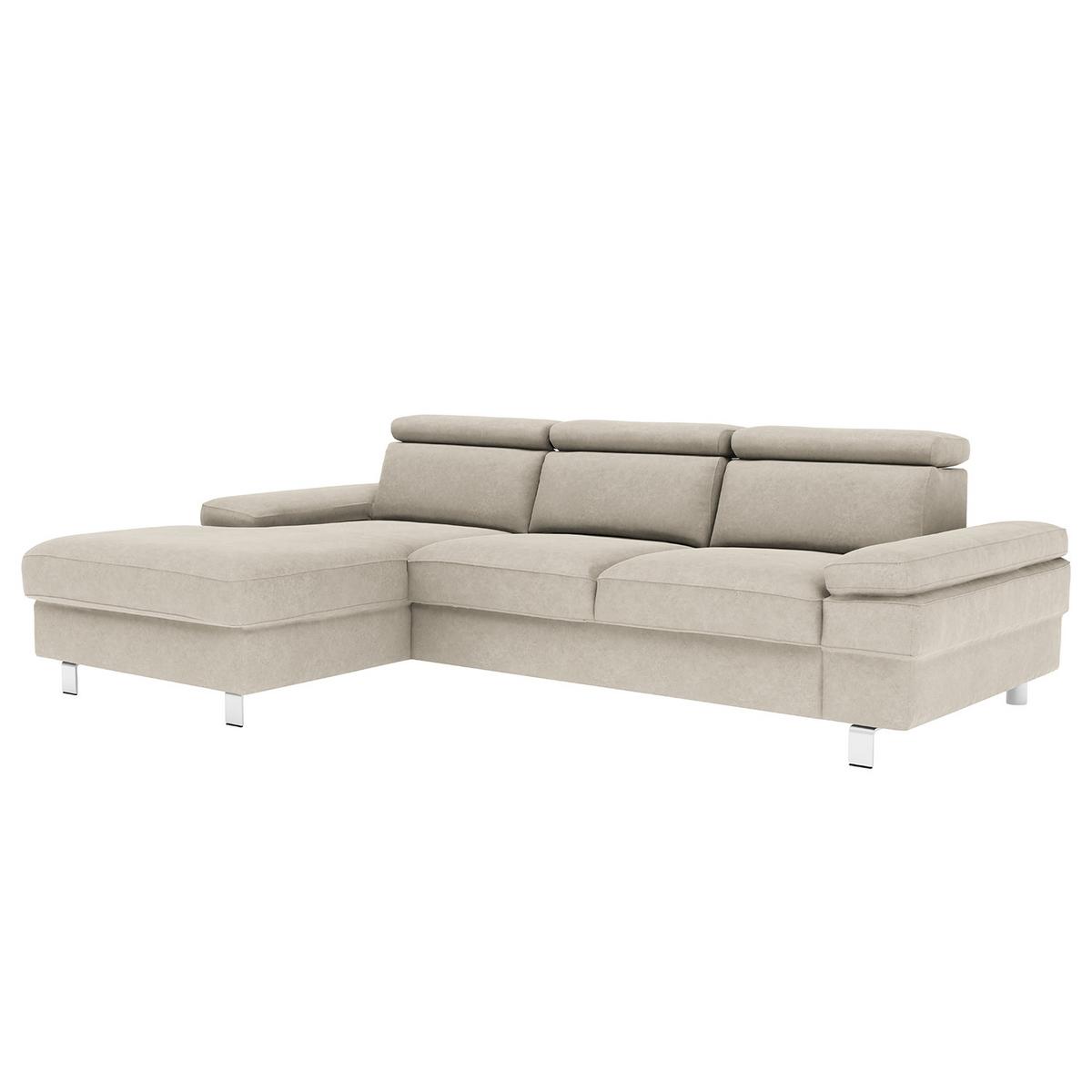 Ecksofa Elvis Silberfarben S: 182x259 Cm - Silberfarben, KONVENTIONELL, Textil (182/259cm) - Trendmanufaktur