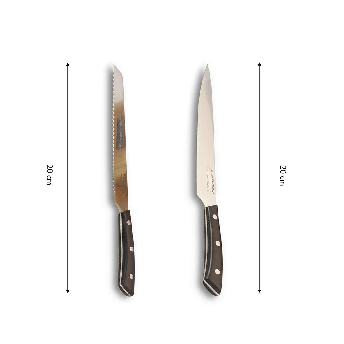 SADA NOŽŮ ECHTWERK MESSERBLOCK-SET - barvy stříbra, Trend, kov (24,8/13,2/36cm) - Echtwerk