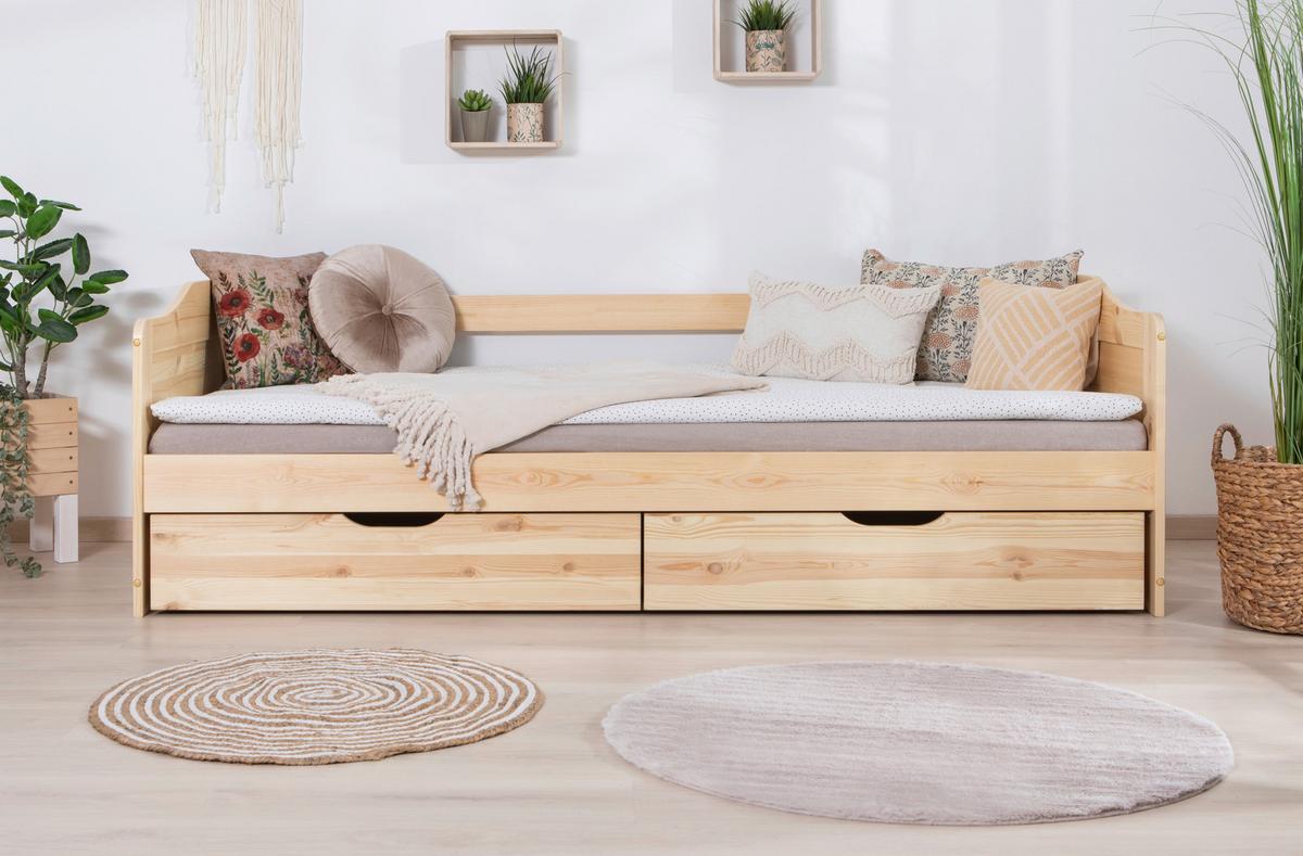 Stauraumbett 970484 Nelly - Naturfarben, MODERN, Holz (90/200cm) - MID.YOU