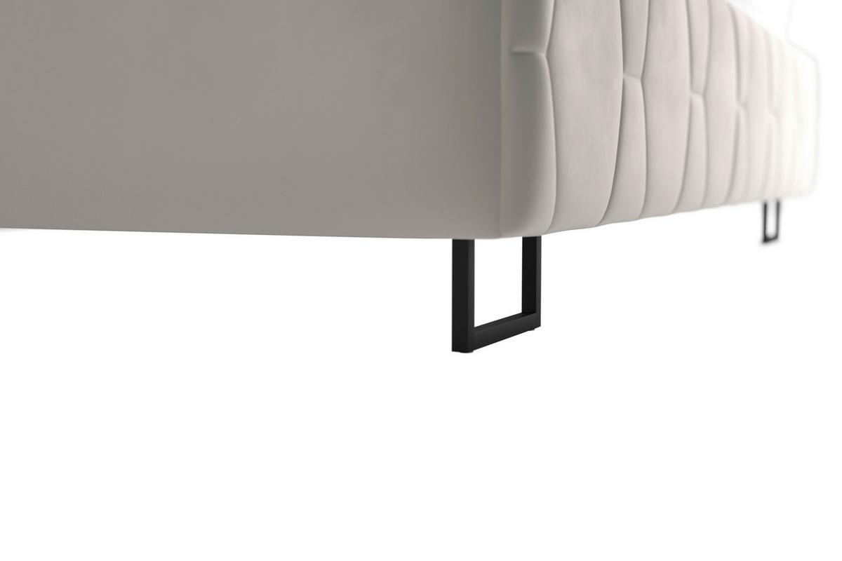 Čalúnená posteľ ATESSA 180x200 cm, krémová - krémová/prírodná farba, Modern, drevo/textil (180/200cm)