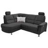 Ecksofa Parole Schwarz S: 184/231 Cm - Chromfarben/Schwarz, KONVENTIONELL, Textil (184/231cm) - Livetastic