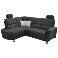 Ecksofa Parole Schwarz S: 184/231 cm - Chromfarben/Schwarz, KONVENTIONELL, Textil (184/231cm) - Livetastic