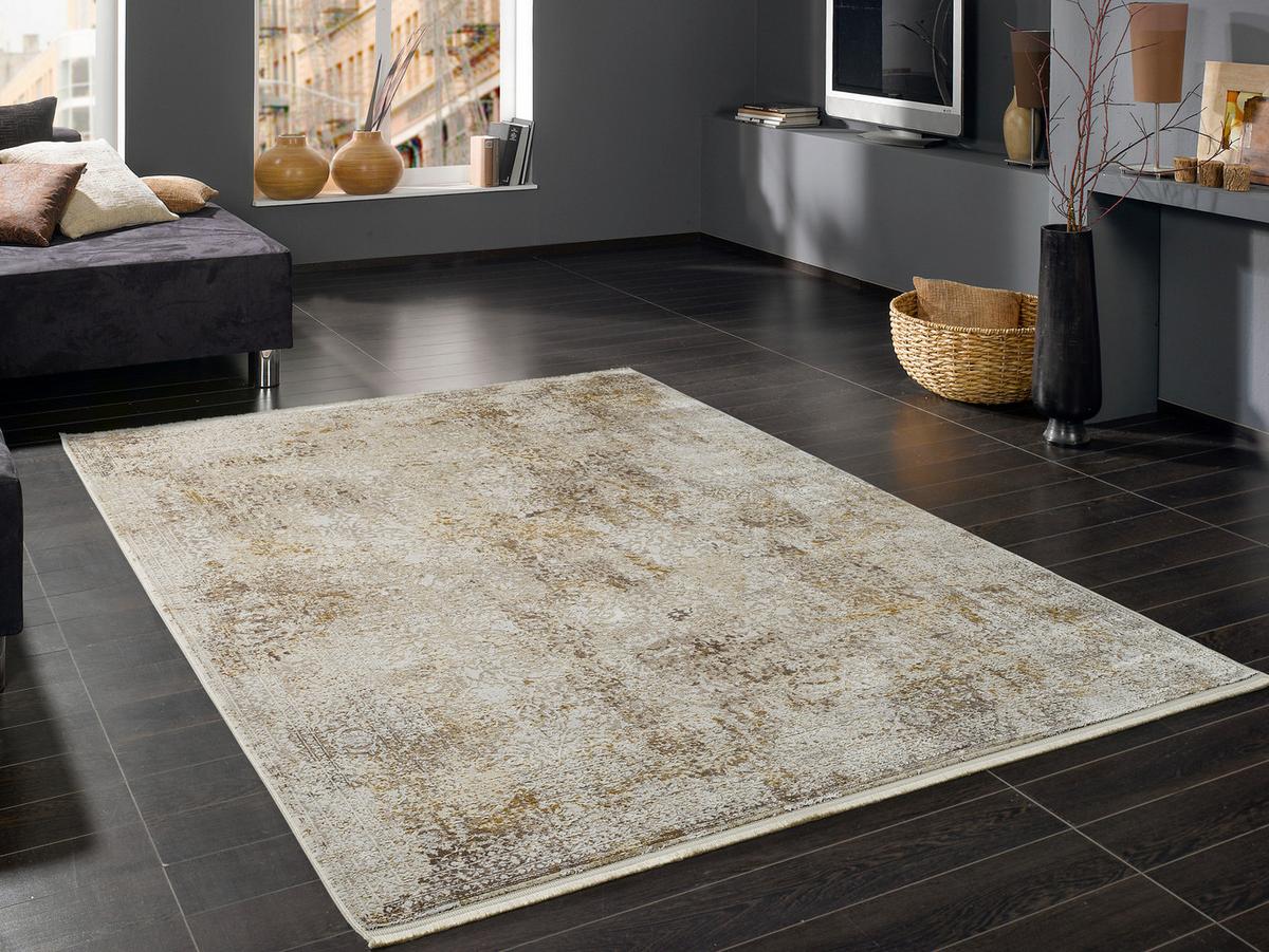 Webteppich Avignon Goldfarben/Beige 120x180 cm - Beige/Goldfarben, Design, Textil (120/180cm) - Dieter Knoll