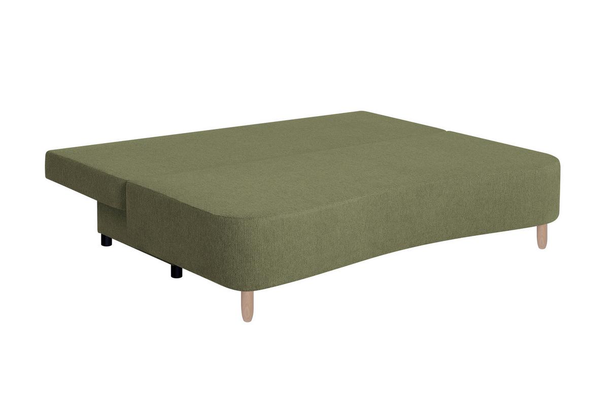 Pohovka LARA, olivovozelená, pružinové jadro a úl. priestor - olivovozelená/čierna, Design, drevo/kompozitné drevo (193/86/85cm)