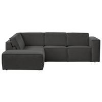 Ecksofa Dice Anthrazit - Anthrazit/Schwarz, MODERN, Textil (220/255cm) - MID.YOU