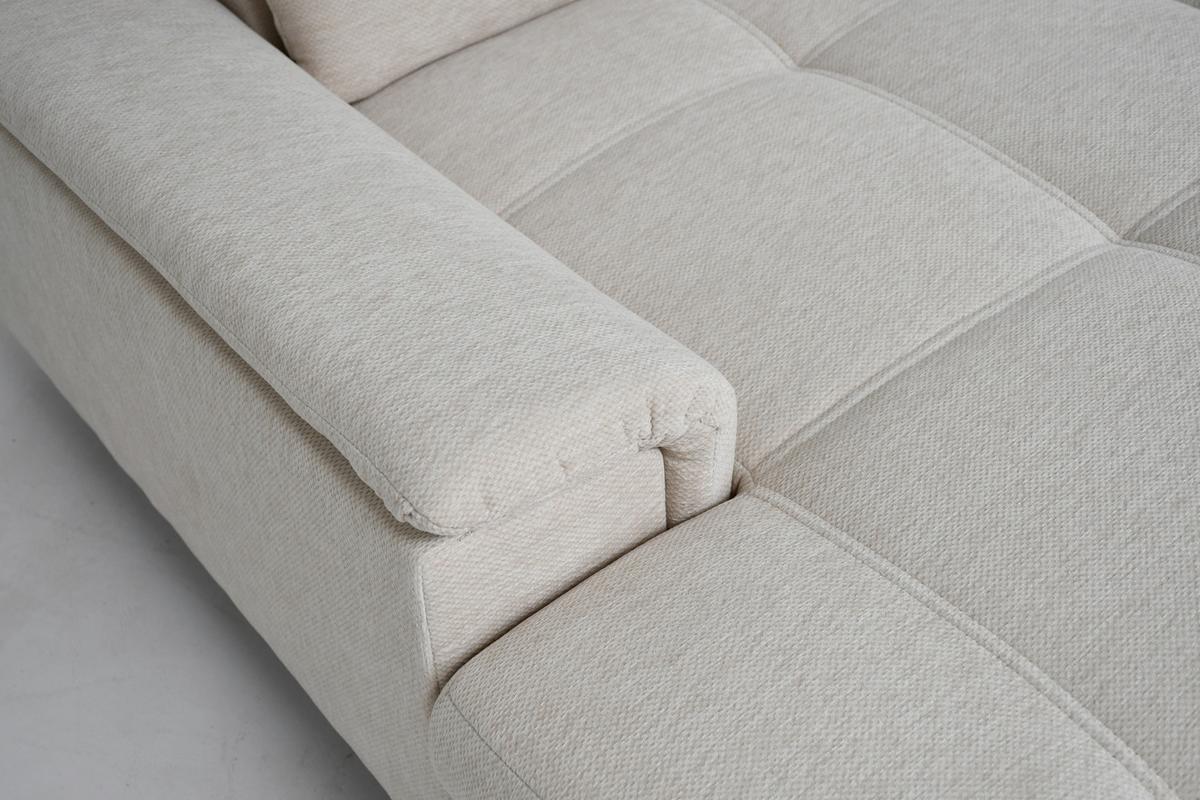 Rohová sedačka SIERRA, pravá, béžová žinylka MIU - černá/béžová, Moderní, kov/textil (181/230cm) - Mömax