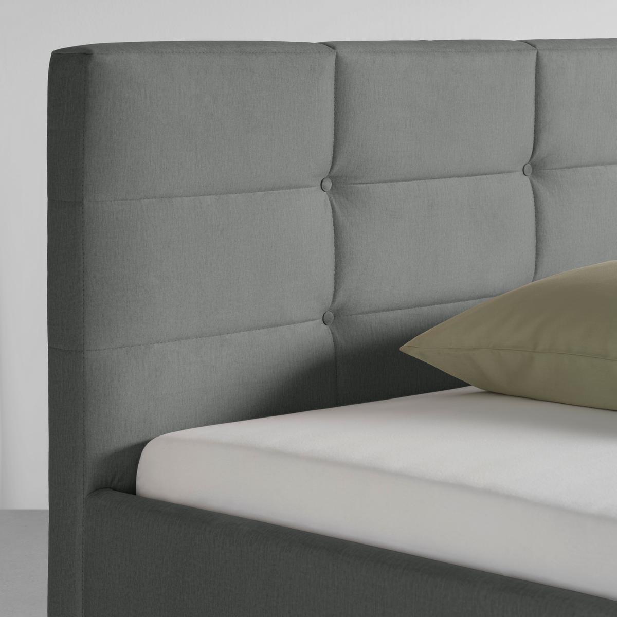 Čalúnená posteľ Nelo 160x200cm, sivá - čierna/sivá, Konventionell, textil/plast (160/200cm)