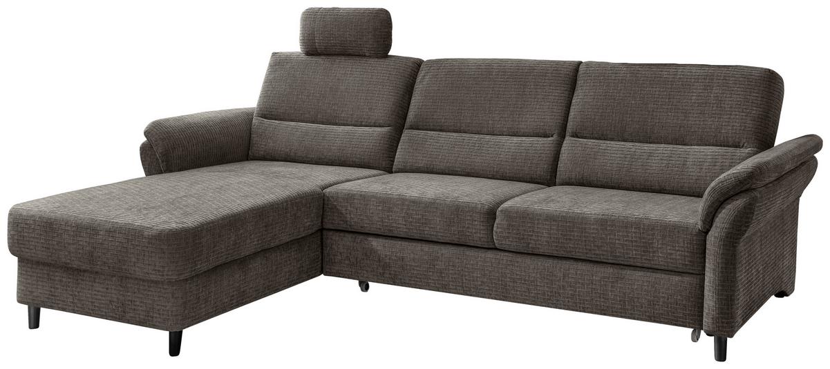 Ecksofa Cavoli Graubraun S: 176x279 cm - Graubraun/Schwarz, MODERN, Textil (176/279cm) - Livetastic
