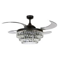 Deckenventilator Fanaway Schwarz 4-Flügel, LED-Leuchte - Transparent/Schwarz, LIFESTYLE, Kunststoff/Metall (122/50cm) - P & B
