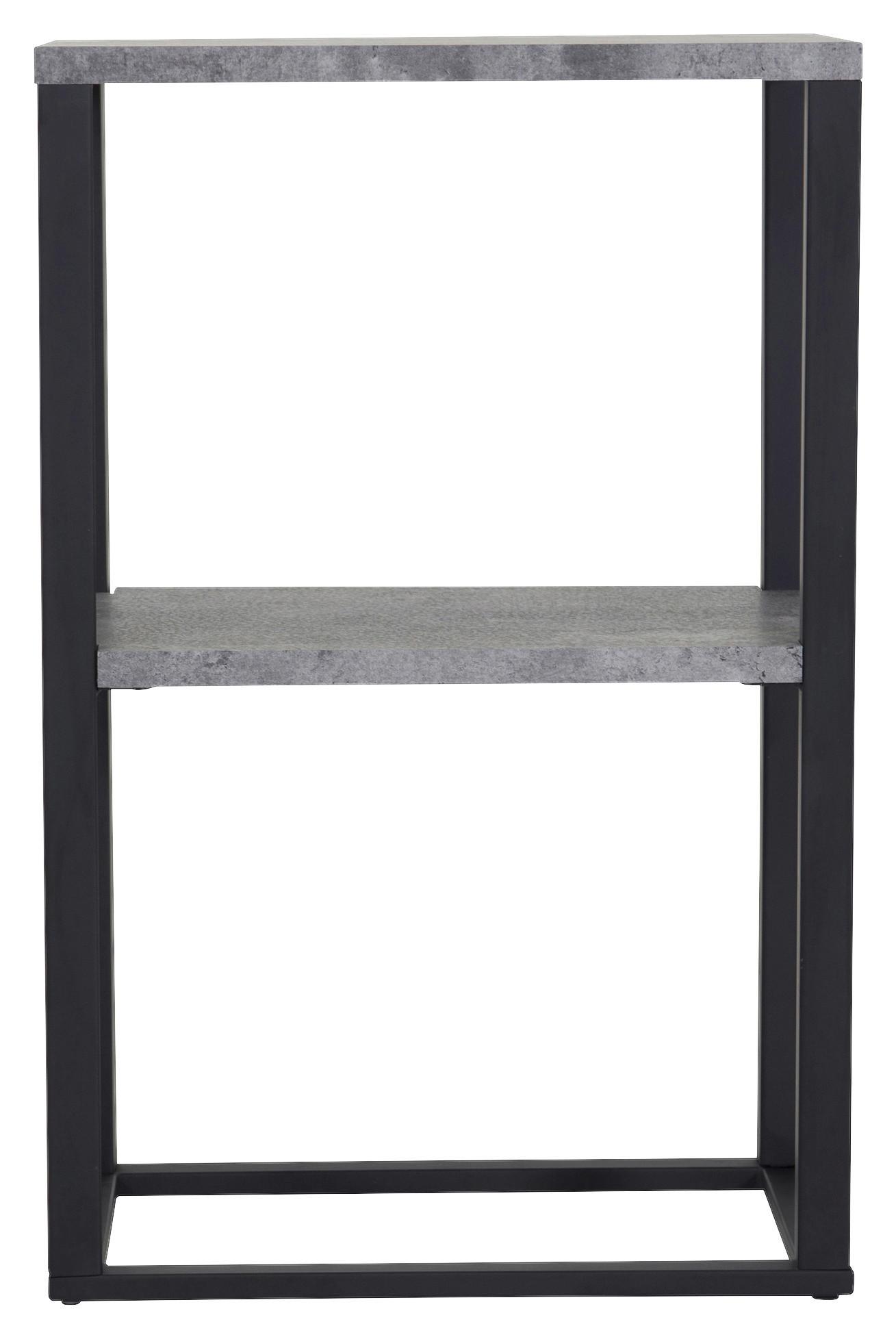 Nachttisch Rise - Schwarz/Grau, Design, Holzwerkstoff/Metall (30/70/45cm) - Livetastic
