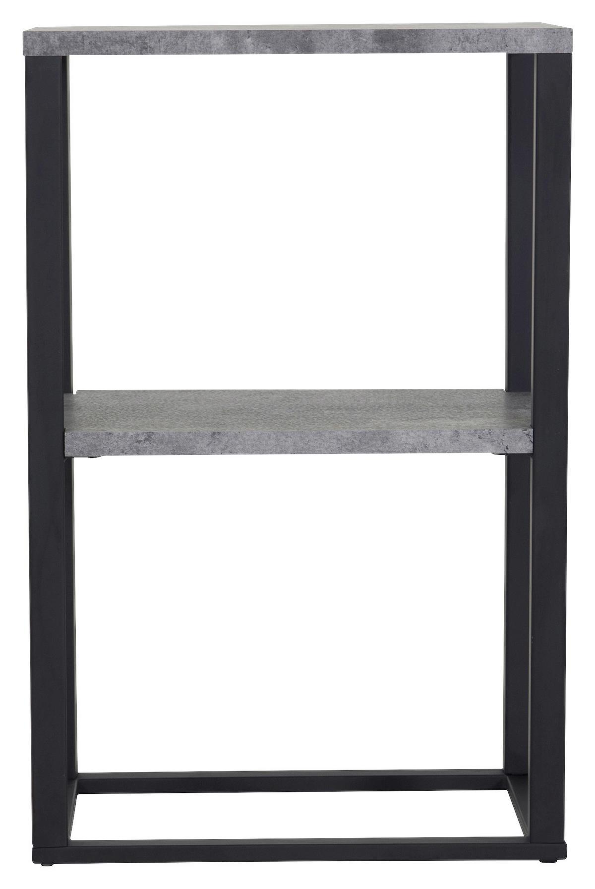 Nachttisch Rise - Schwarz/Grau, Design, Holzwerkstoff/Metall (30/70/45cm) - Livetastic
