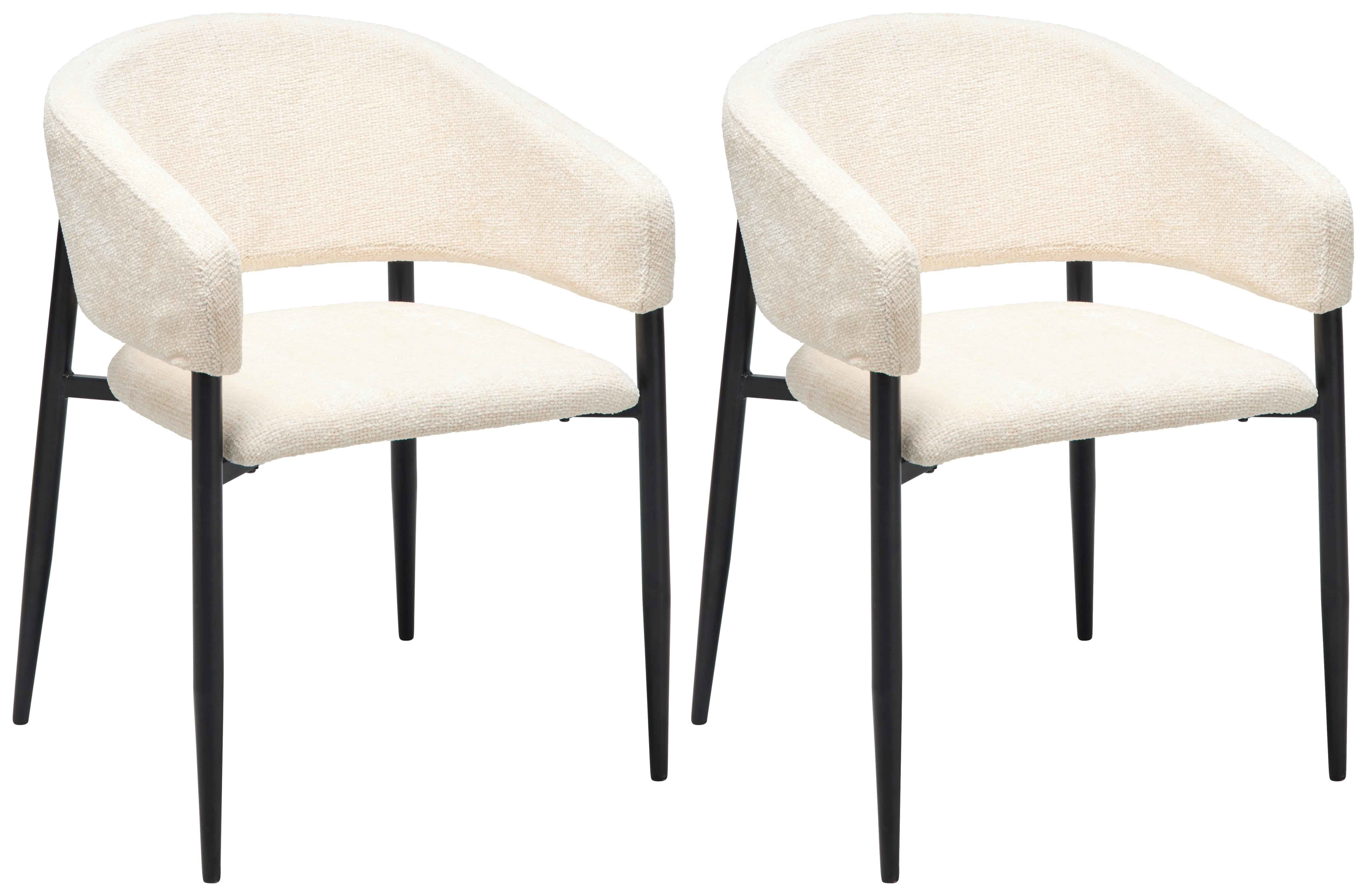 Armlehnstuhl-Set Juliana - Beige/Schwarz, LIFESTYLE, Holz/Textil (50/82/59cm) - MID.YOU