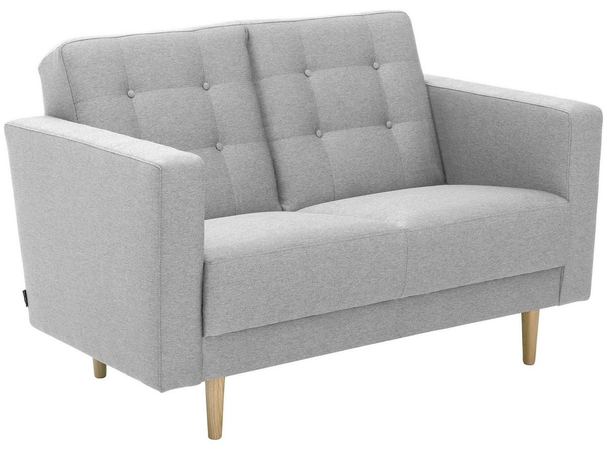 2-Sitzer-Sofa + Schlaffunktion Jasmin mit Armlehnen Hellgrau - Eschefarben/Hellgrau, MODERN, Textil (128/81/83cm) - Max Winzer