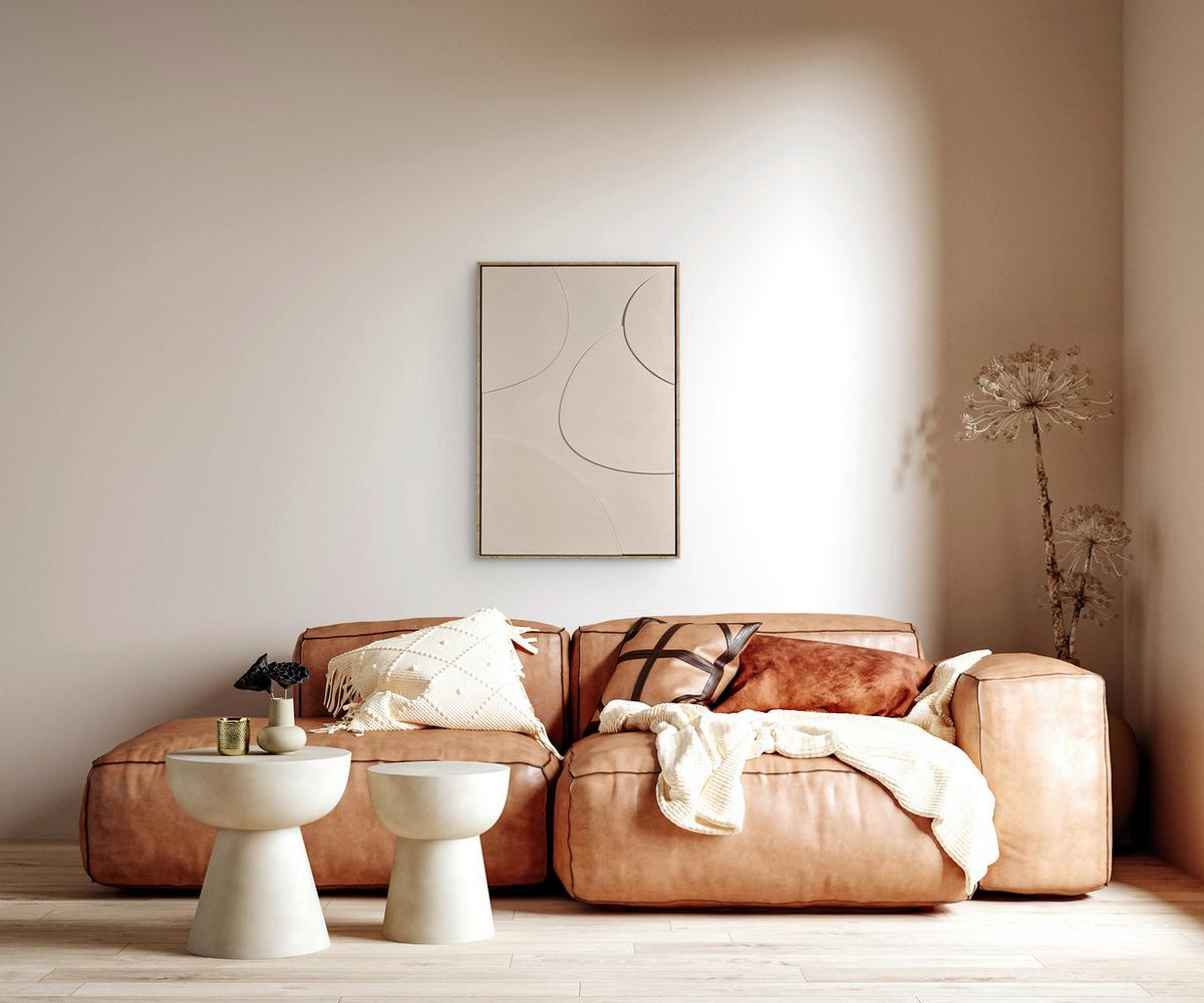 Obraz na plátne Denise - prírodná farba/béžová, drevo/textil (60/90cm) - Premium Living