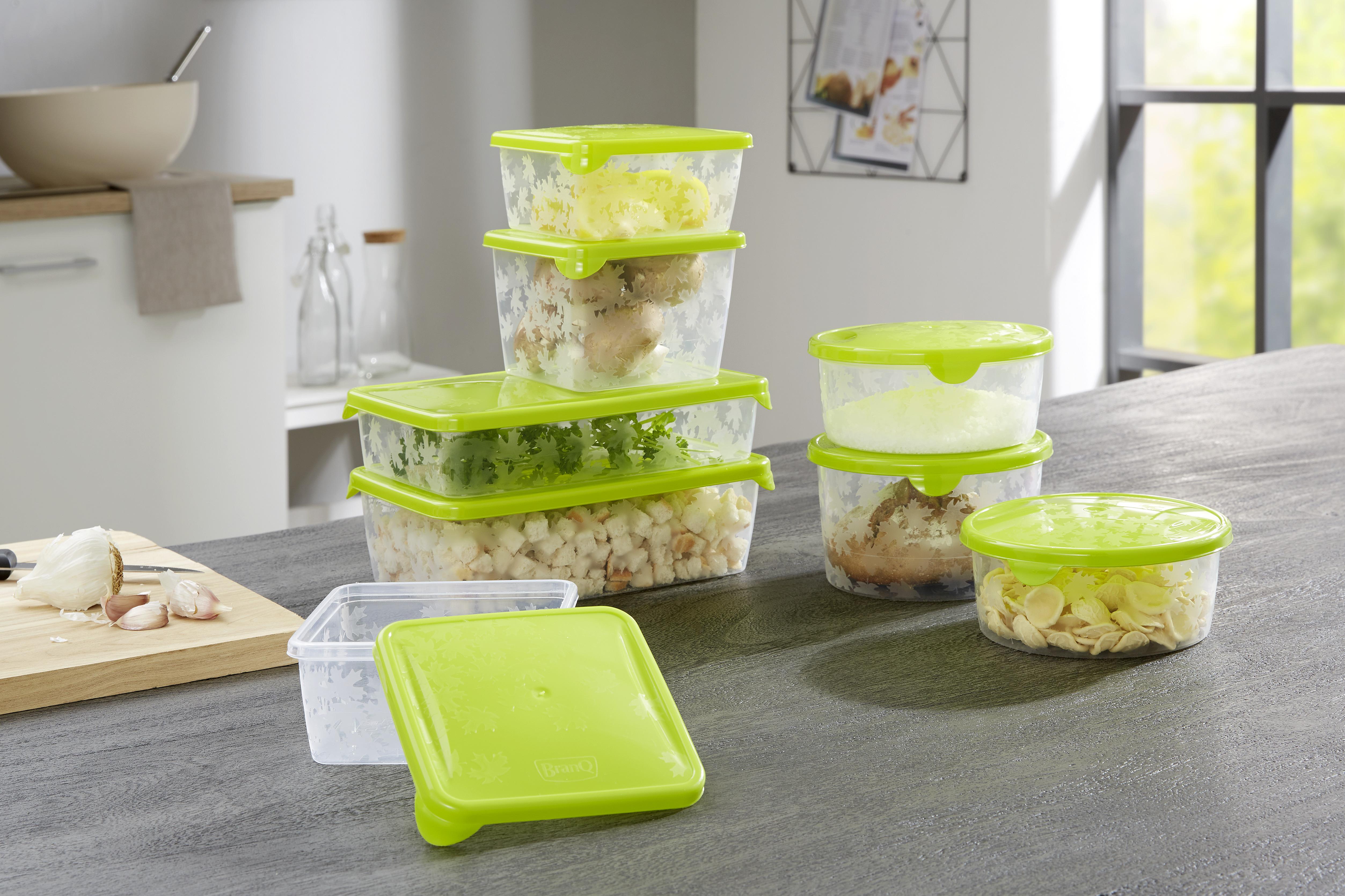 Runde und viereckige Frischhaltedosen mit Deckel