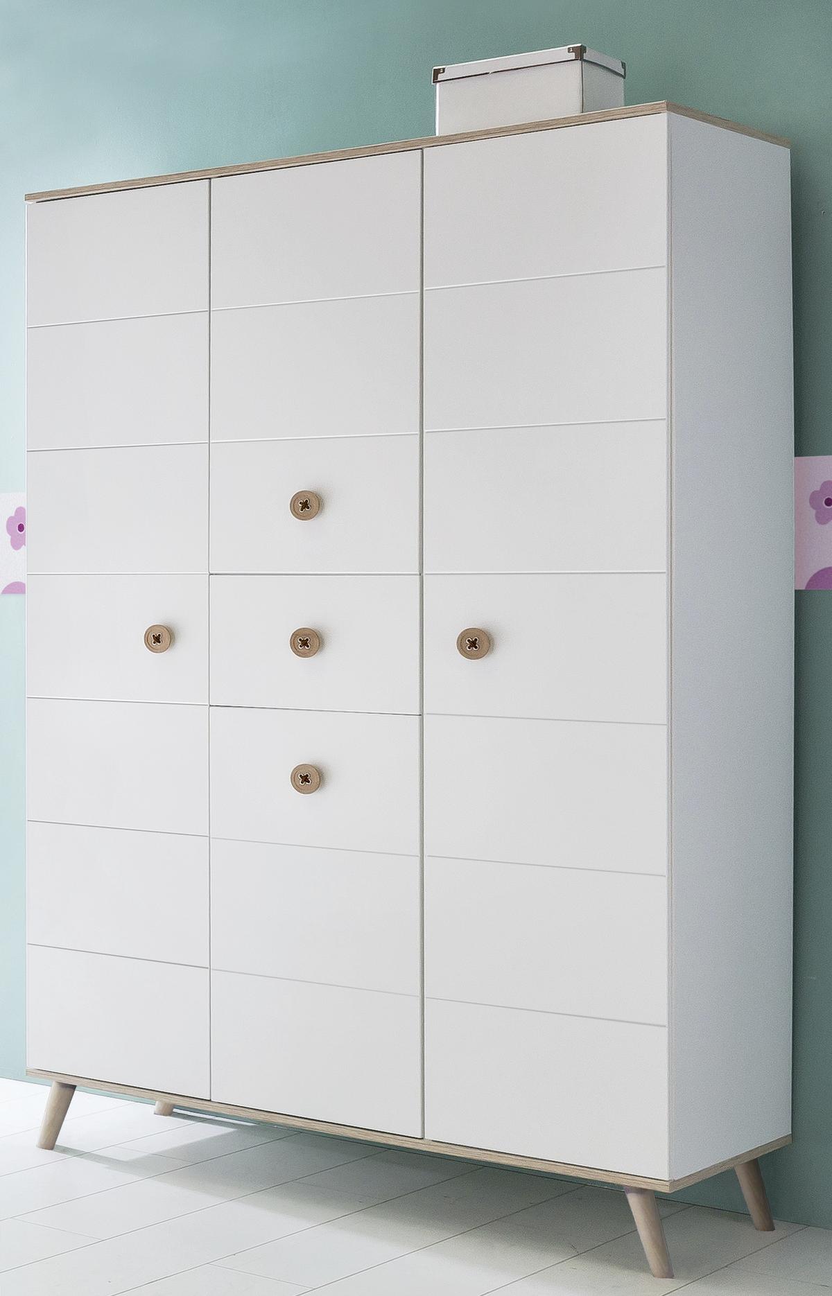 Nyílóajtós Szekrény Billund 125/202 Cm - tölgyfa színű/fehér, Modern, faalapú anyag/fa (125/202/55cm) - MID.YOU