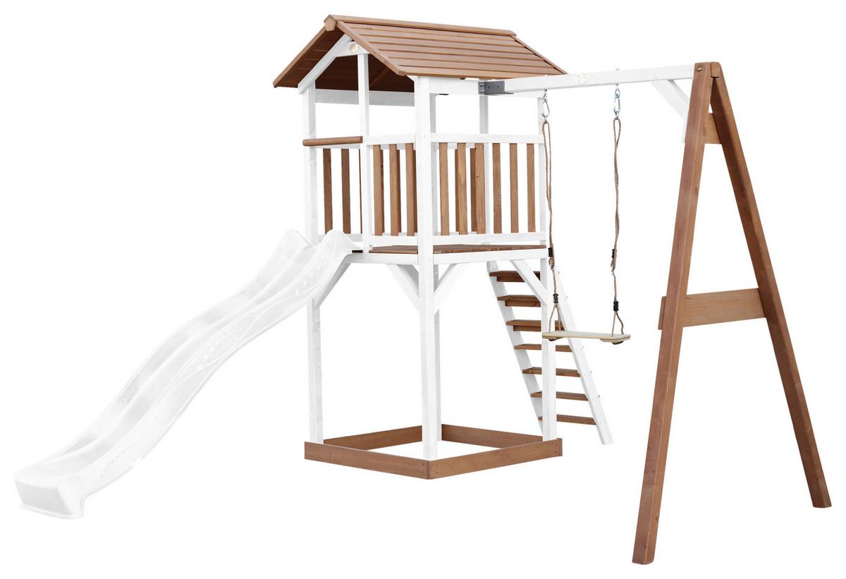 Spielturm A025.121.91 - Braun/Weiß, KONVENTIONELL, Holz/Kunststoff (283,6/241,9/349cm) - Ambia Garden