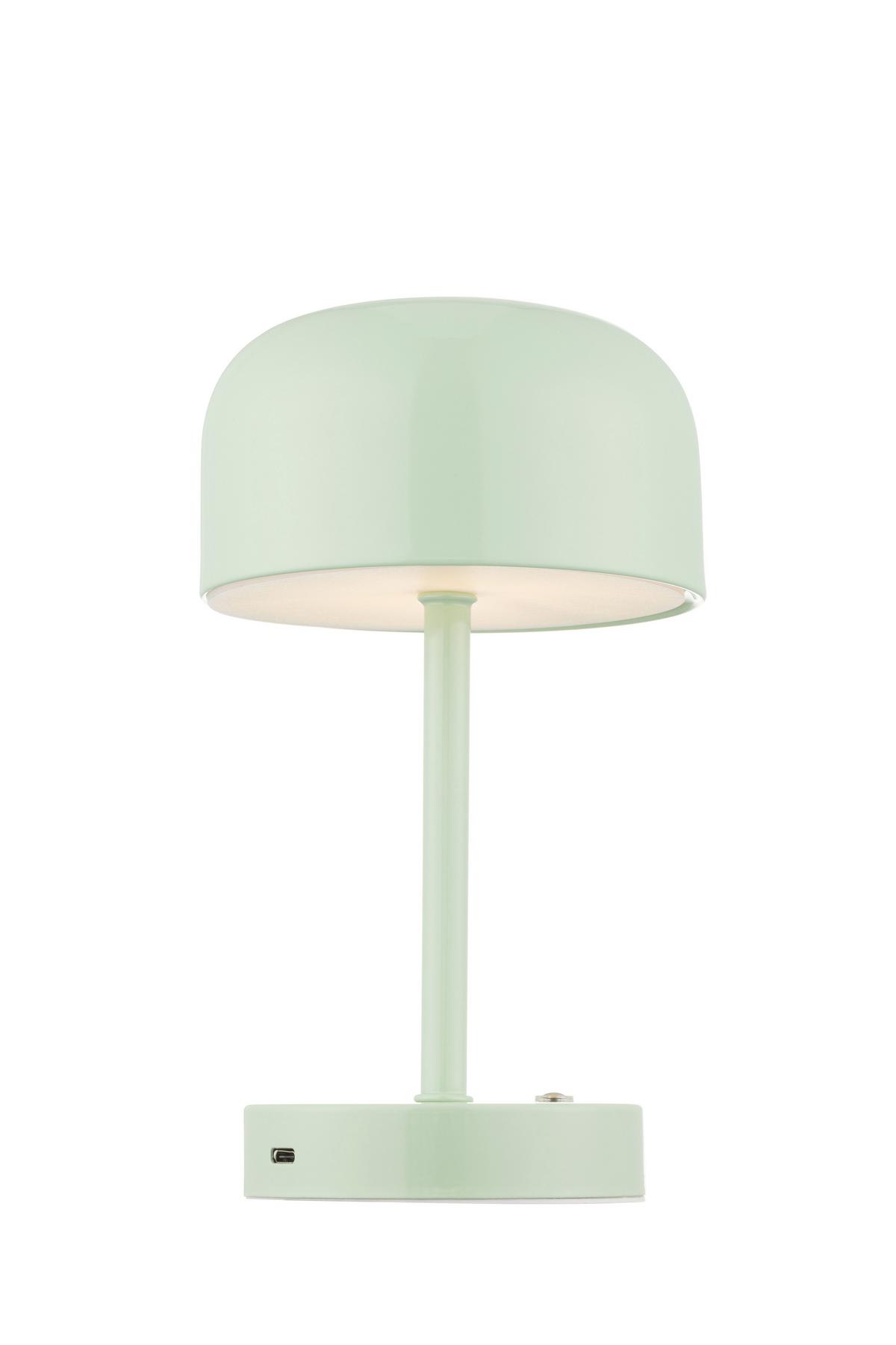 STOLNÍ LAMPA NA BATERIE SOFTI - šedá/světle zelená, Moderní, kov/plast (10/22,5/12,5cm) - Mömax