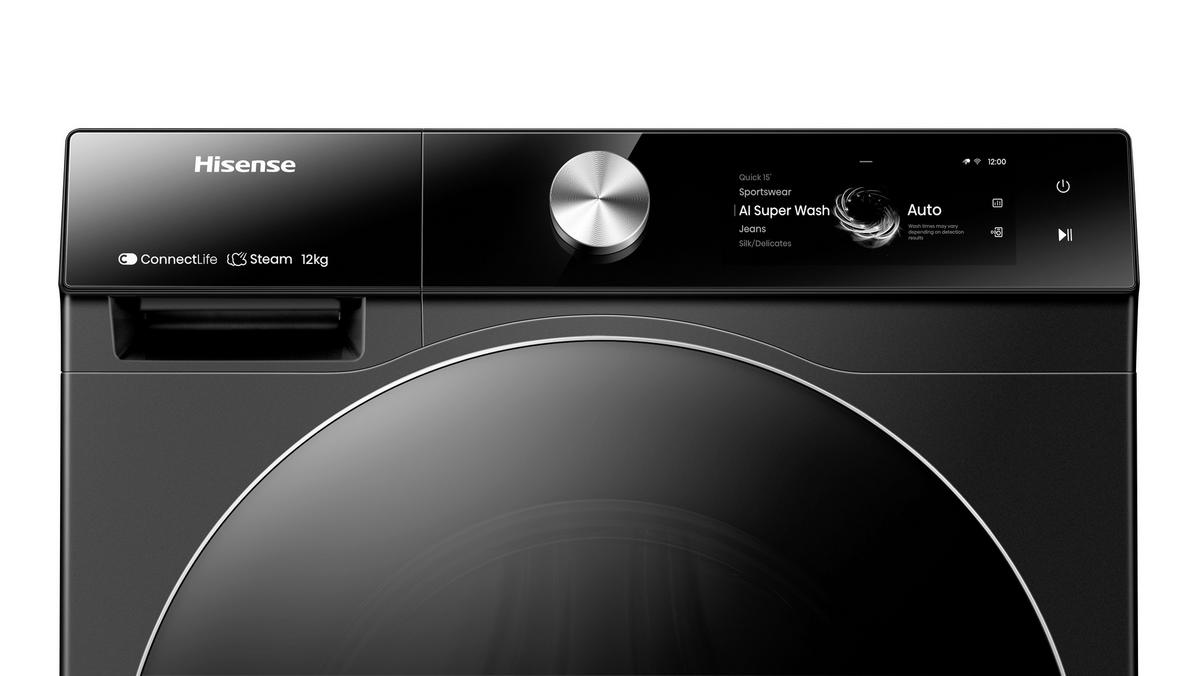 Waschmaschine Wf7s1247bb - Schwarz, Basics, Glas/Kunststoff (59,5/84,5/64cm) - Hisense