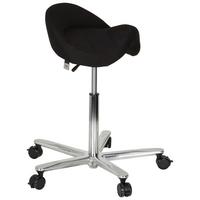 Bürohocker Move-Tec 3D Pro I höhenverstellbar Schwarz - Alufarben/Schwarz, MODERN, Kunststoff/Textil (83/45/50cm) - MID.YOU