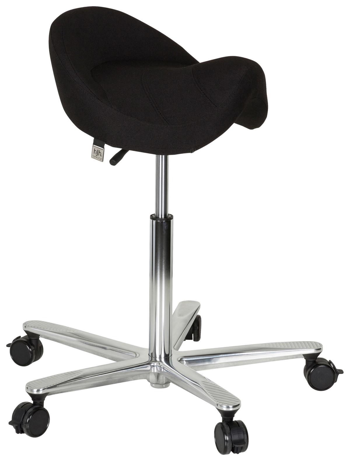 Bürohocker Move-Tec 3D Pro I höhenverstellbar Schwarz - Alufarben/Schwarz, MODERN, Kunststoff/Textil (83/45/50cm) - MID.YOU