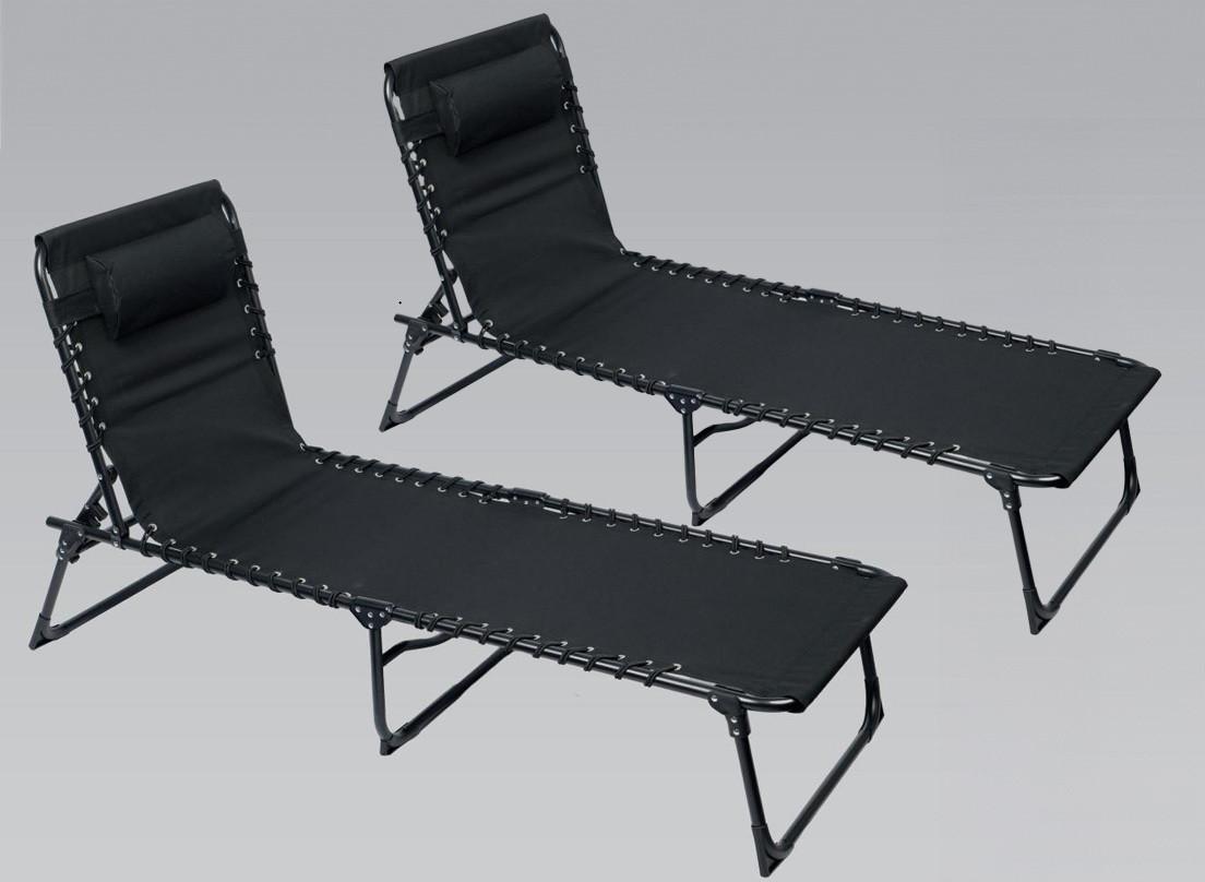 Gartenliege 2er Set 613-401865 Gartenliege - Schwarz, Basics, Kunststoff (188/56/29cm)