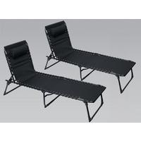 Gartenliege 2er Set Gartenliege 2er Set - Schwarz, Basics, Kunststoff (188/56/29cm)