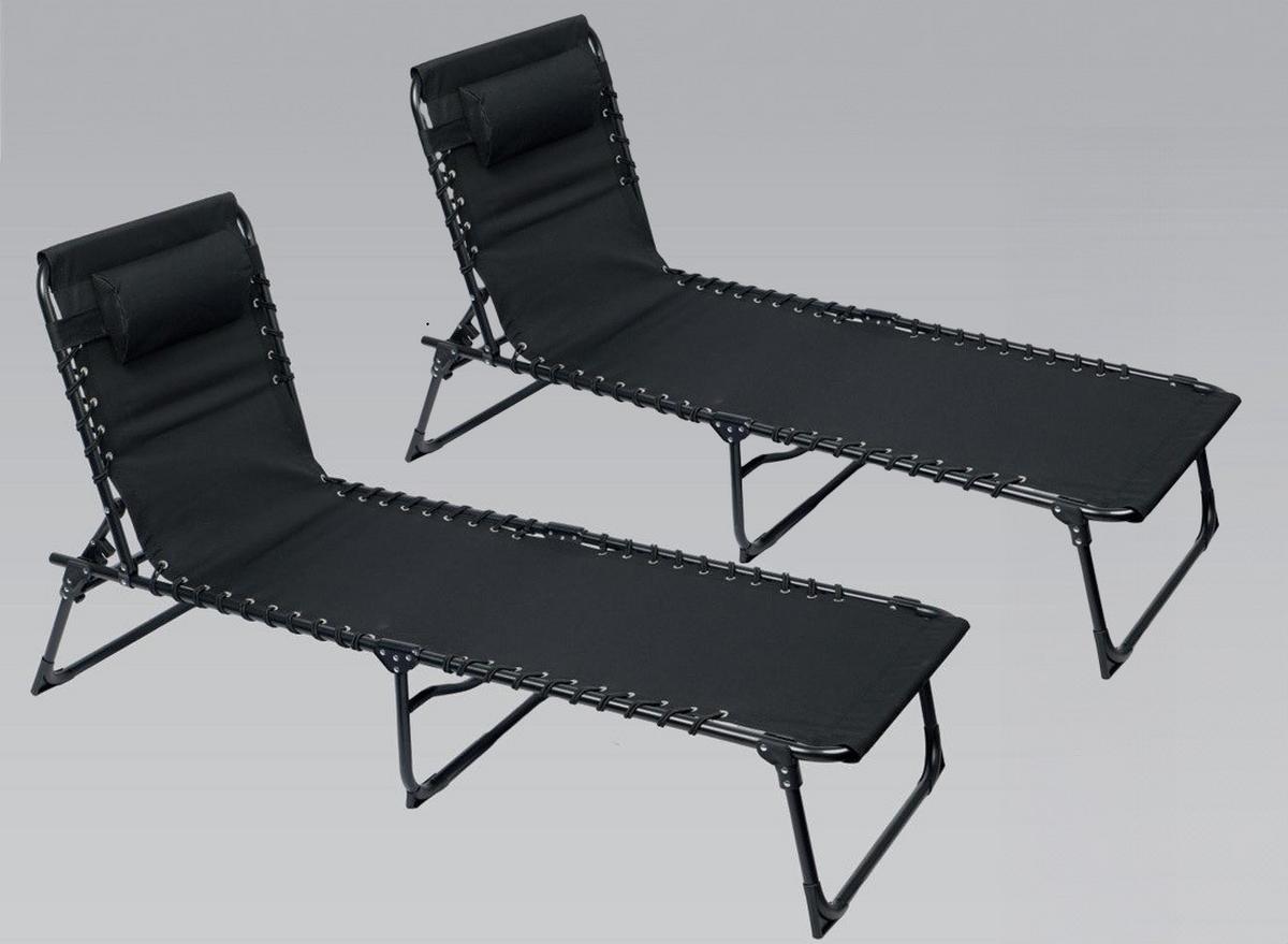 Gartenliege 2er Set Gartenliege 2er Set - Schwarz, Basics, Kunststoff (188/56/29cm)