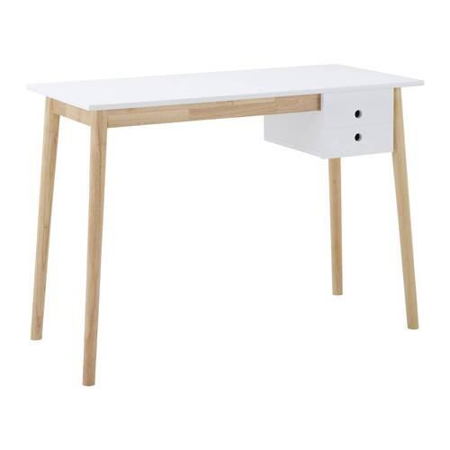 Písací stôl MELANIE biela - biela/prírodná farba, Modern, drevo (106/48/77cm) - P & B