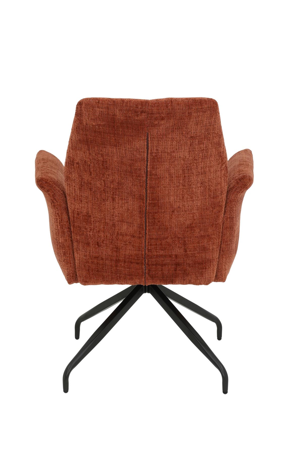 ARMLEHNSTUHL VIKTORIA S - Schwarz/Kupferfarben, MODERN, Textil/Metall (71/93/68cm) - P & B