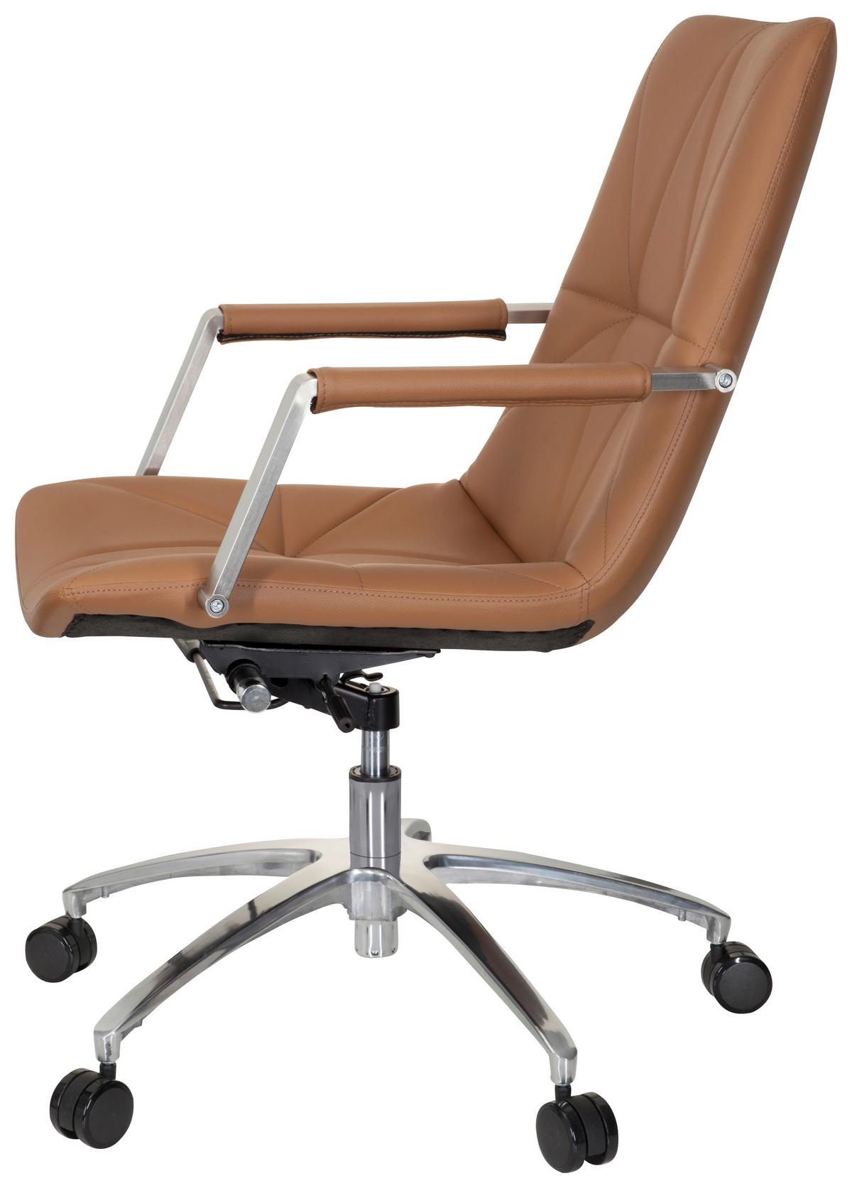 Drehstuhl Saranto Ii Lederlook Braun Bis 110kg - Braun, MODERN, Kunststoff/Textil (56/101/73cm) - MID.YOU