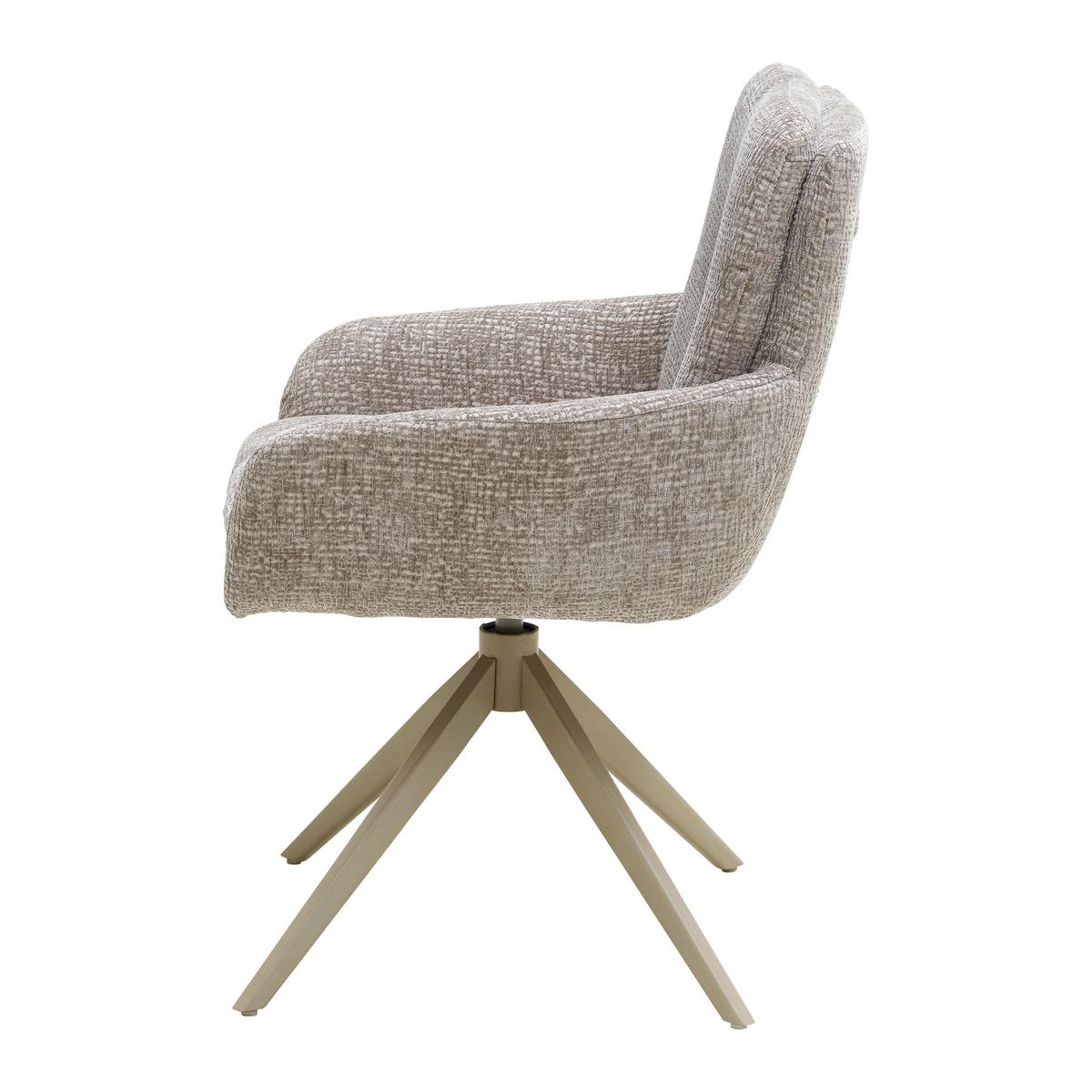 Židle s podrukami Lony, béžová, otočná - béžová, Moderní, kov/textil (60/89/69cm) - Mömax