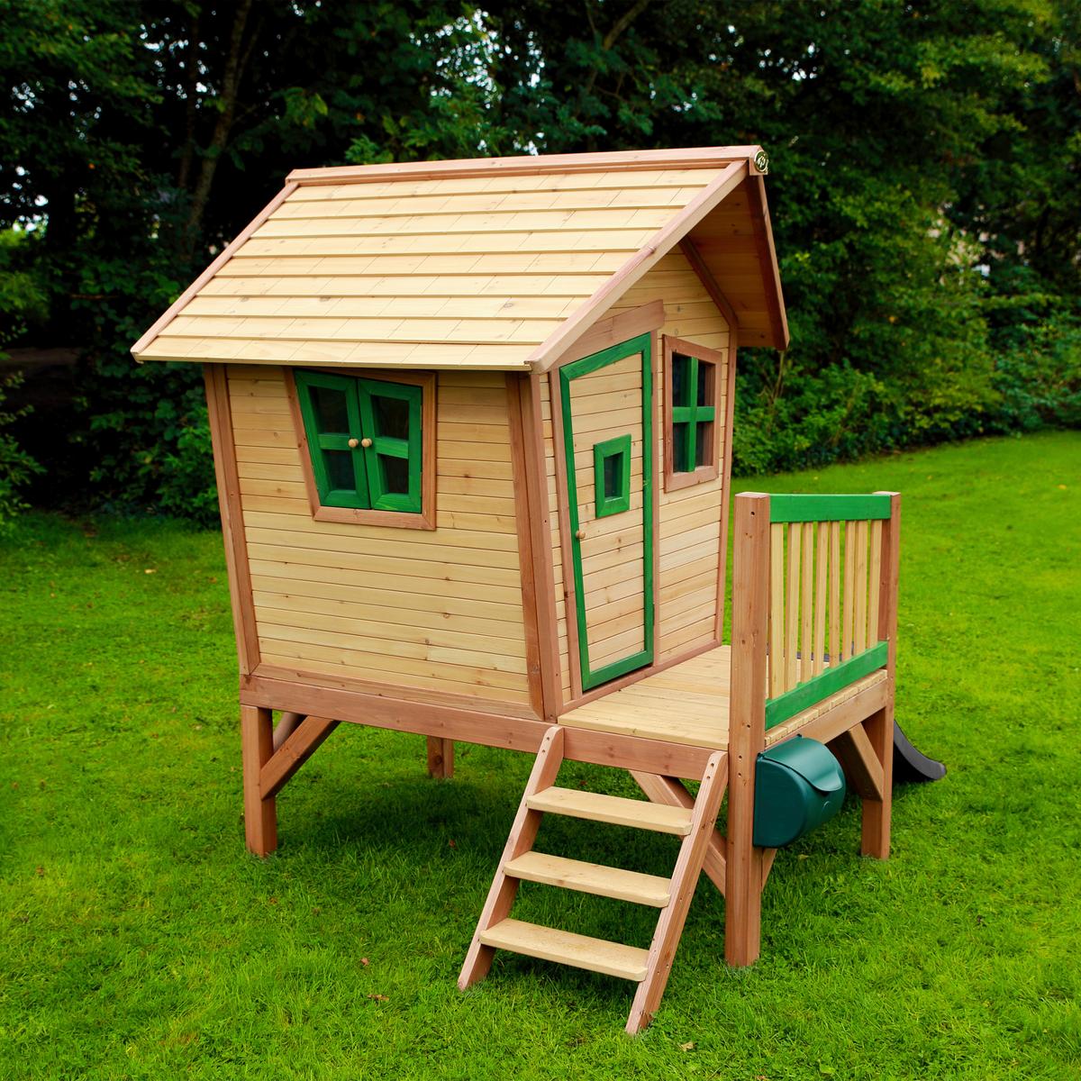 Spielhaus A030.045.80 - Braun/Grau, KONVENTIONELL, Holz/Kunststoff (264/203/177cm) - Ambia Garden