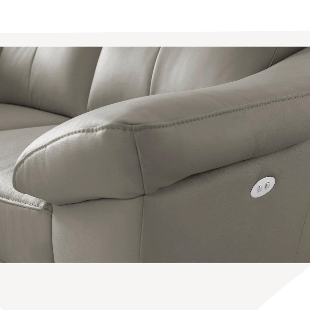 Ecksofa Luna Teilleder Schlammfarben 194x242 - Chromfarben/Schlammfarben, Design, Leder/Textil (194/242cm) - Livetastic