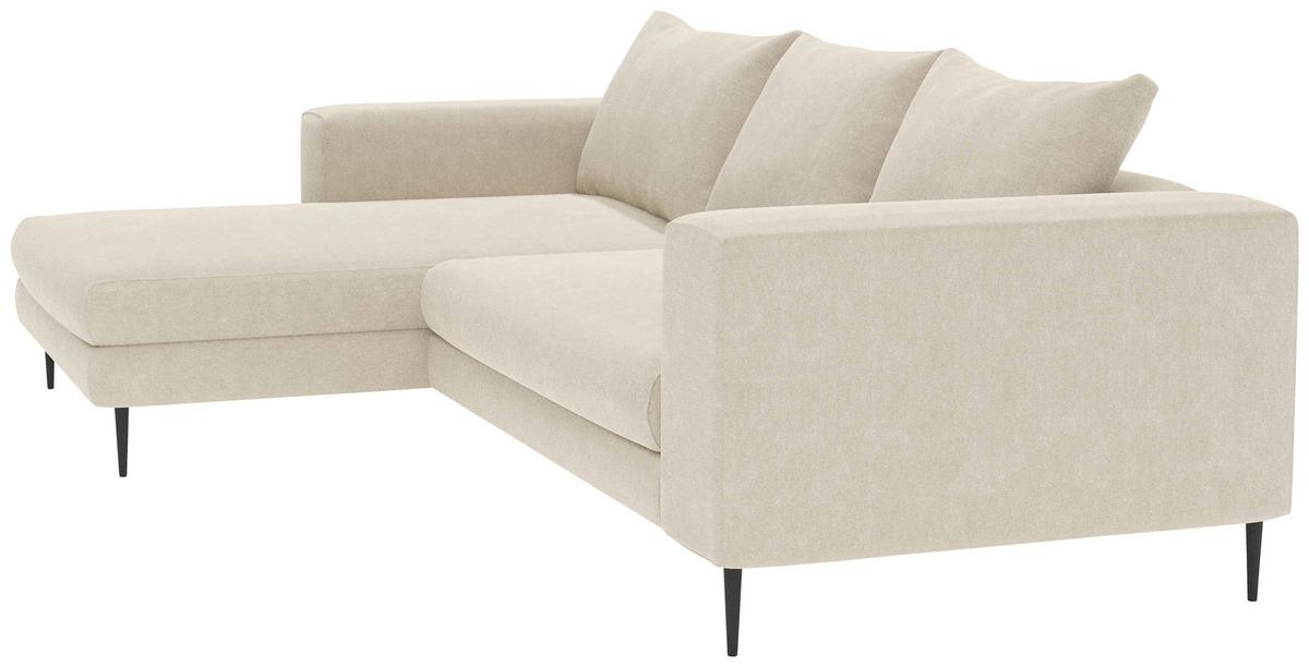 Ecksofa Aurora Ii - Beige/Schwarz, MODERN, Textil (170/325cm) - Trendmanufaktur
