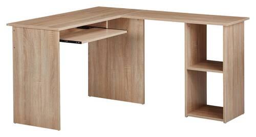 Písací stôl s úložným priestorom Wohnling - dub sonoma, Modern, kompozitné drevo (120/140/75,5cm) - MID.YOU