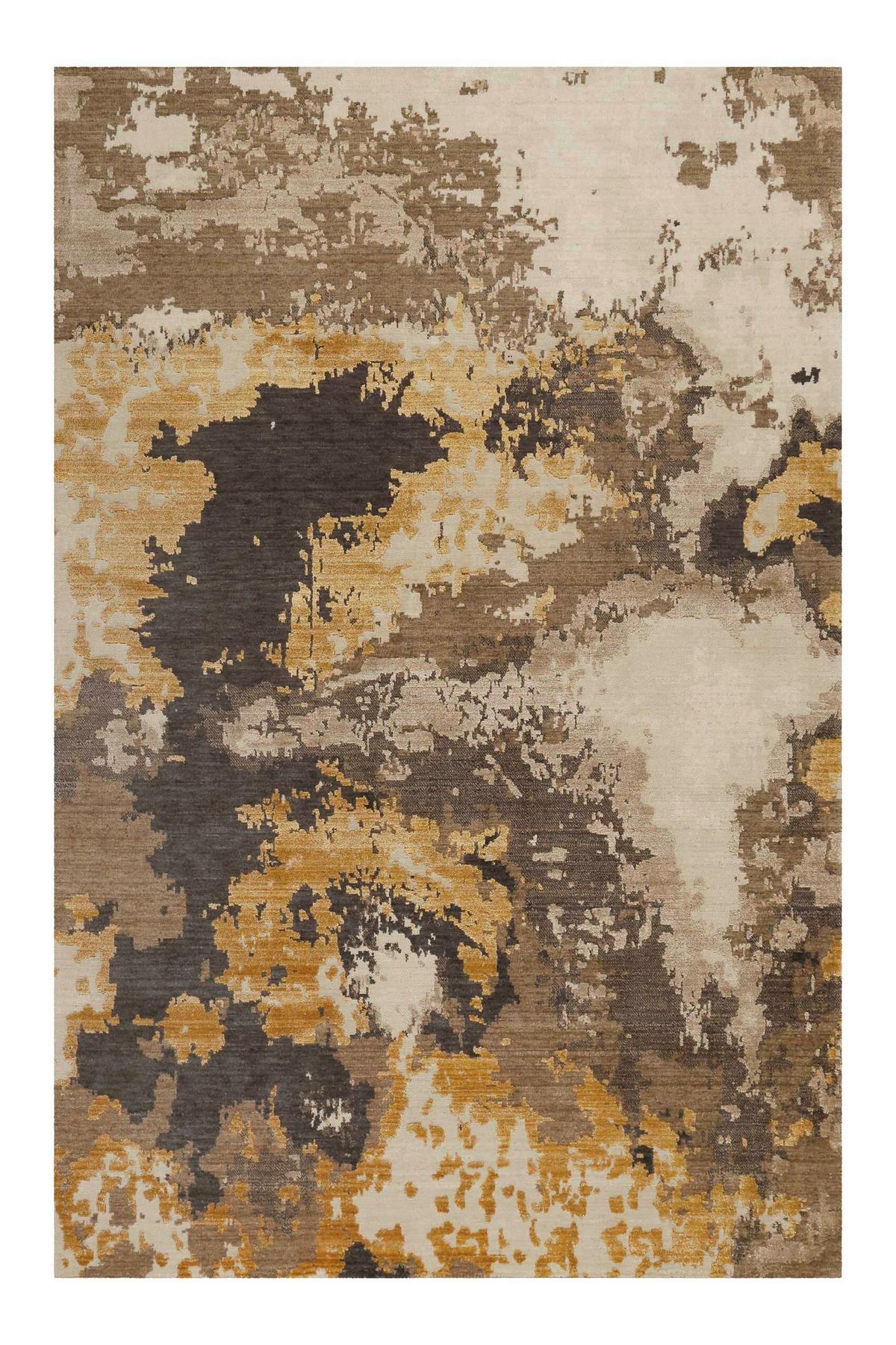 Flachwebteppich Manhattan Schwarz, Goldfarben 50x80 Cm - Beige/Goldfarben, Design, Textil (50/80cm) - Esprit