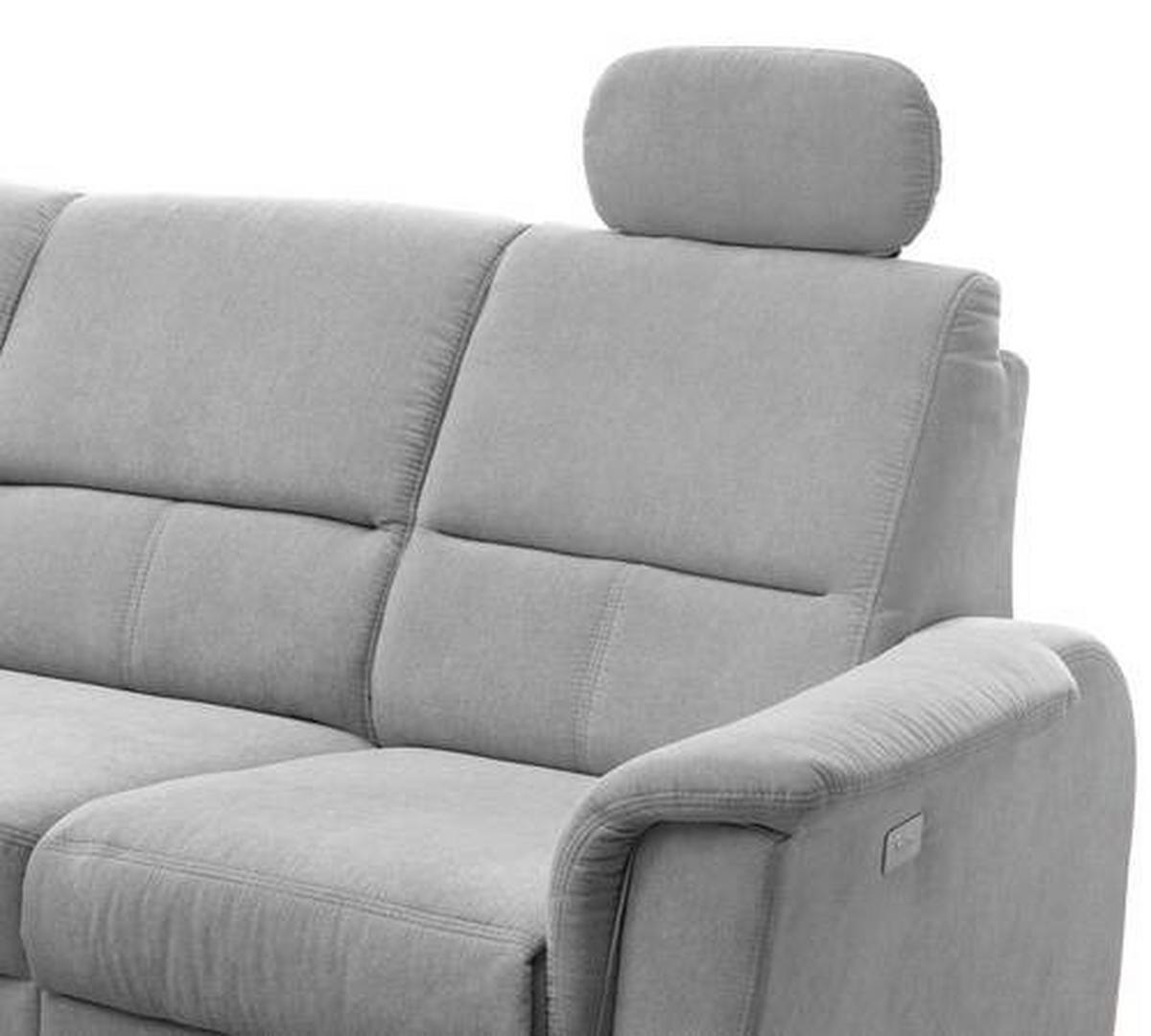 Ecksofa mit Relaxfunktion + USB Anschluss Parole, Mikrof. - Chromfarben/Silberfarben, MODERN, Textil (165/231cm) - Livetastic