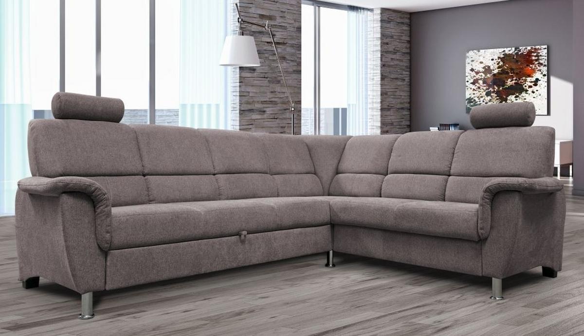 Sedačka MARSYLIA, pravá, šedohnědý velur, s relax.rohem - černá/barvy stříbra, Design, kov/dřevo (270/216cm) - MID.YOU