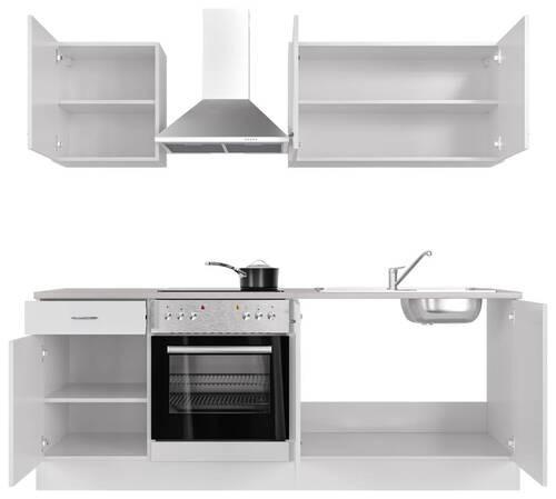 Küchenblock Wito G-210-1601-036 - Hellgrau/Weiß, MODERN, Holzwerkstoff (210cm) - FlexWell