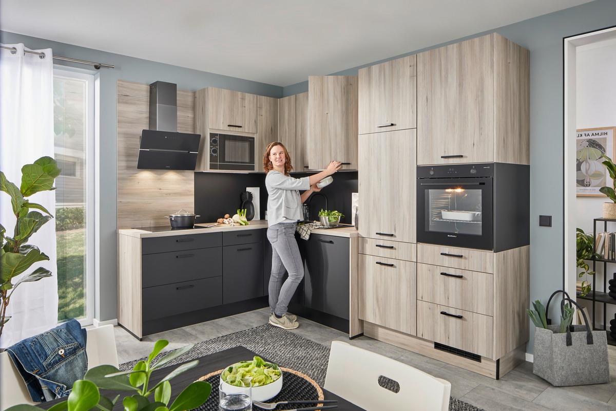 Eckküche Pn100/210 - Design, Holzwerkstoff (205/298cm) - Pino