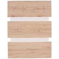 Garderobenpaneel Moya Weiß /Eichefarben B: 70 cm 6 Haken - Eichefarben/Weiß, MODERN, Holzwerkstoff/Kunststoff (70/99/2cm)