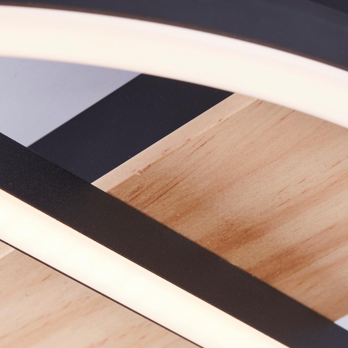 LED-Paneel G99928a76 Maureen - Schwarz/Braun, Design, Holz/Kunststoff (5/39/37cm) - Brilliant
