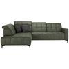 Rohová sedačka PANAMA, levá, olivově zelená - černá/olivově zelená, Konvenční, kov/textil (216/304cm) - Premium Living