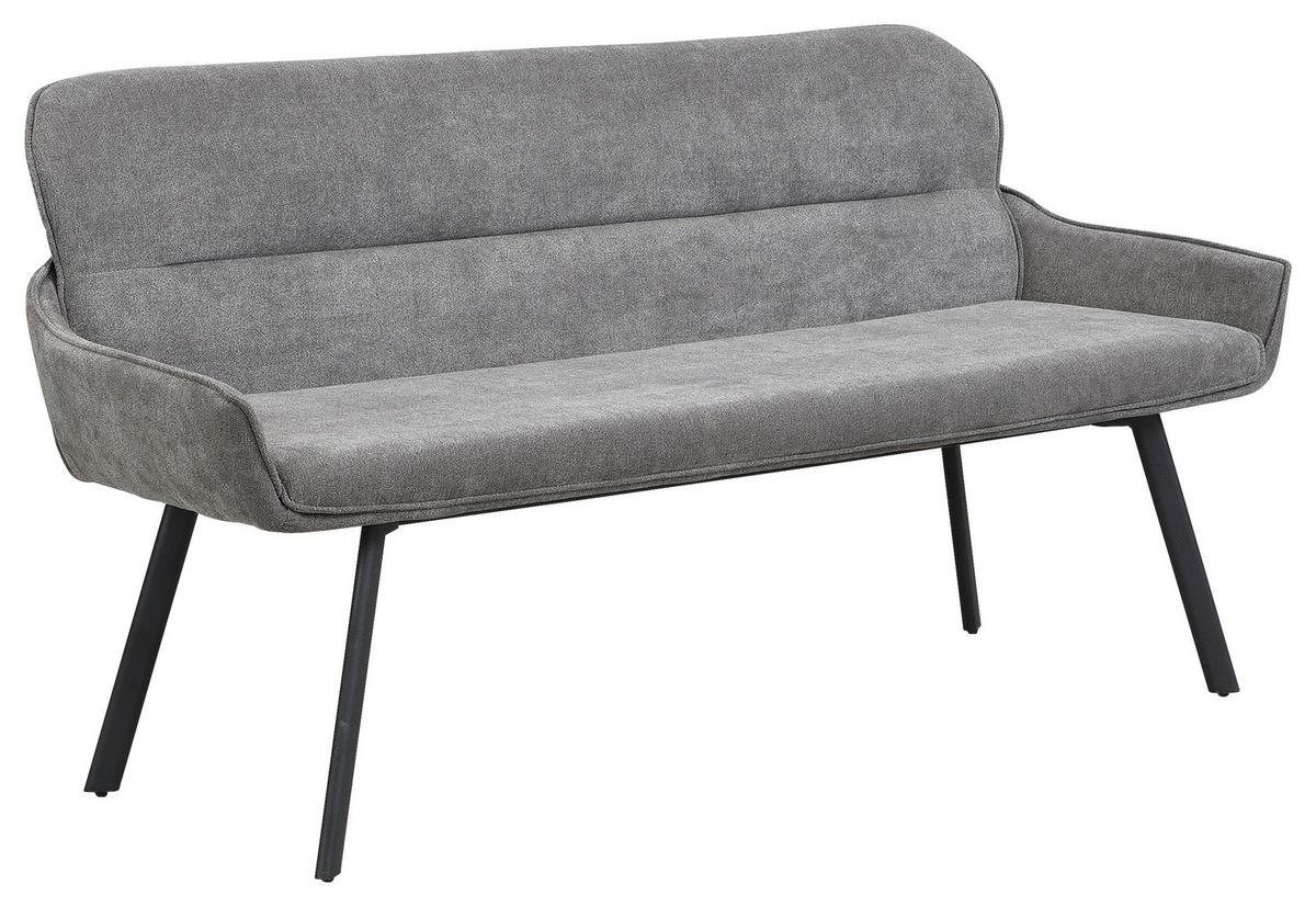 Sitzbank Rico - Dunkelgrau/Schwarz, MODERN, Metall (160/90/62cm) - MID.YOU