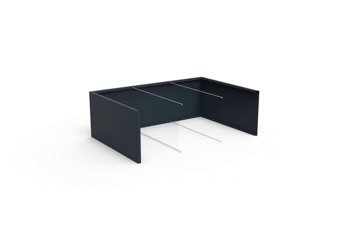 Hochbeet Pflanzkasten 150x100x50 - Anthrazit, Basics, Metall (100/50/150cm)